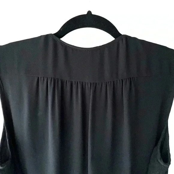 ANN TAYLOR | NWOT | SLEEVELESS BLACK BUTTON FRONT PLEATED DRESS | PETITE/SMALL - Picture 8 of 10